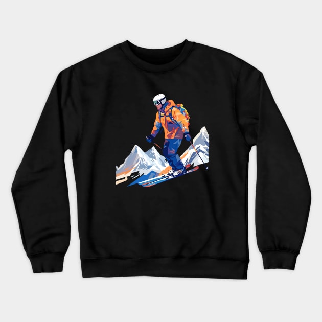 Winter Ski Mountain Fun Fun Voyage Discovery Crewneck Sweatshirt by Cubebox